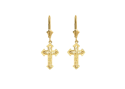 Gold Plated Fashion Cross Earring